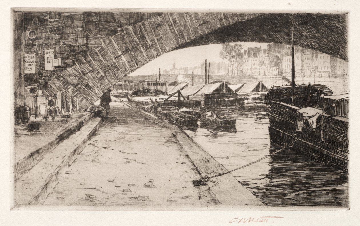 Sous le Pont Marie, Paris, 1887 - Charles Adams Platt