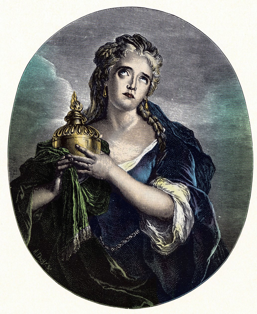Adrienne Lecouvreur (1692-1730), actrice française dans le rôle de « Cornélie » dans « Mort de Pompée » de Pierre Corneille - Charles Antoine (after) Coypel
