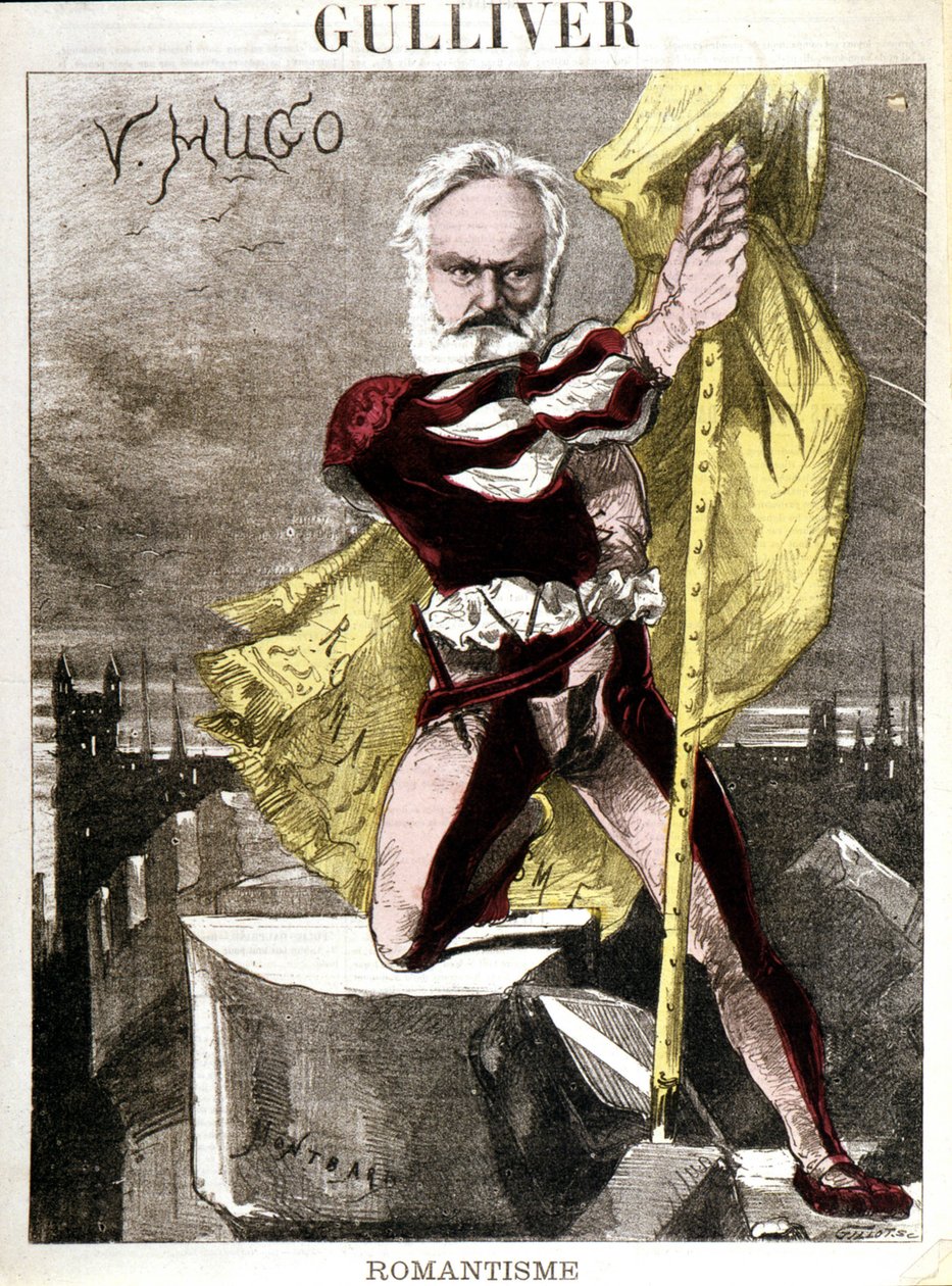 Caricature de Victor Hugo par Georges Montbard (1841-1905). "Gulliver - Romantisme" - Charles Auguste Loye