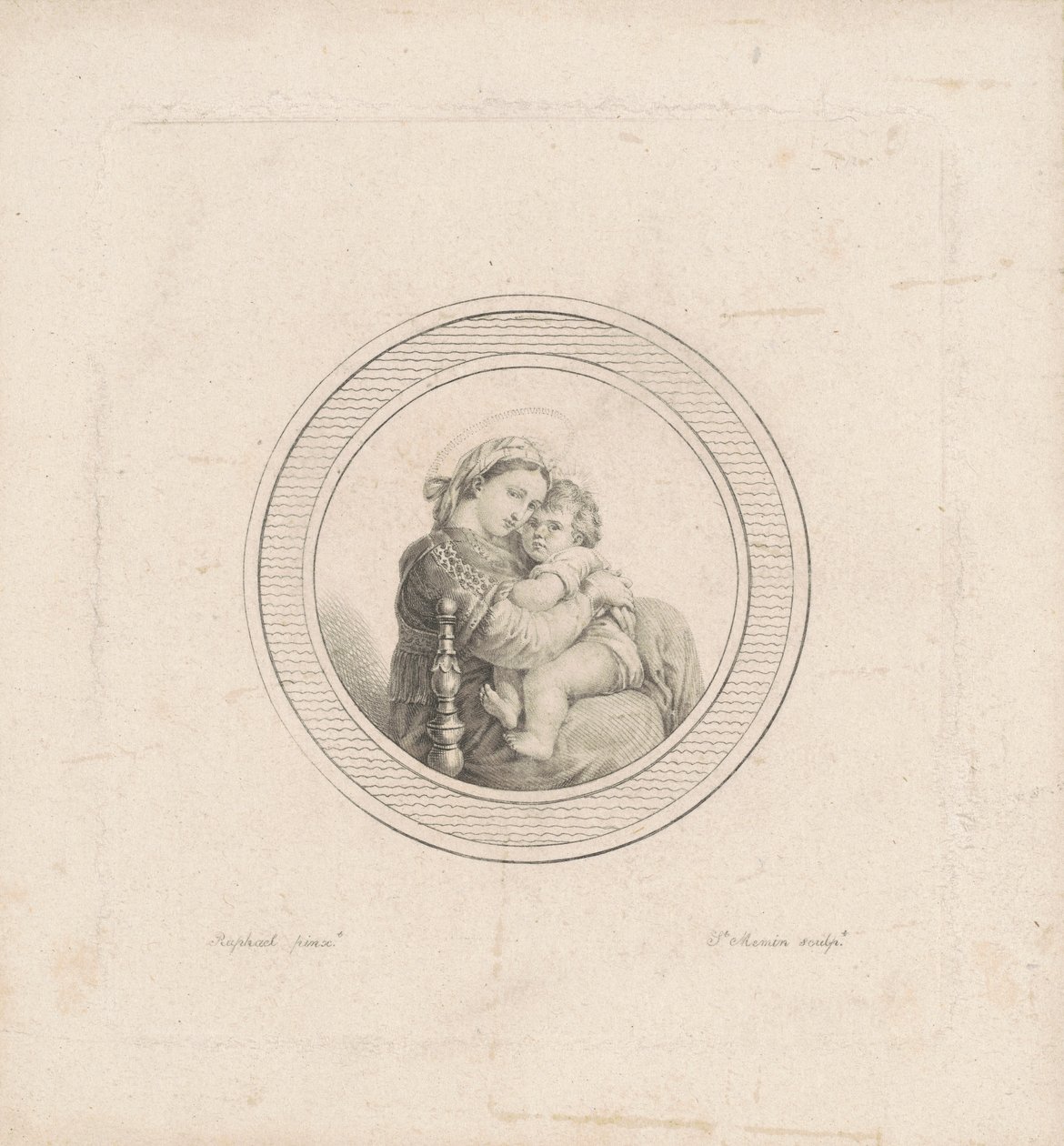 Madonna della seggiola - Charles B. J. Févret de Saint Mémin, after Raphael