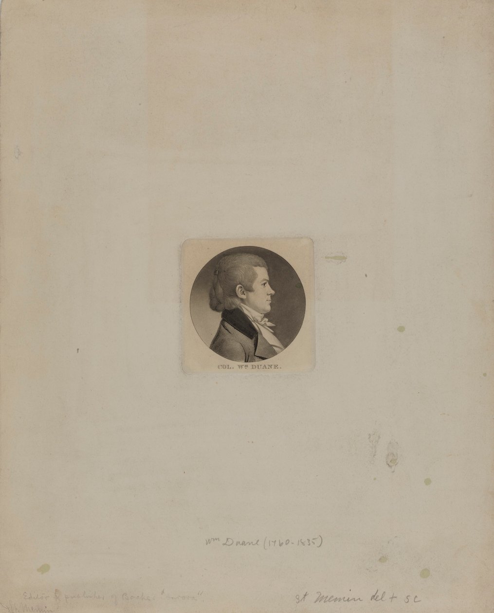 Col. Wm. Duane - Charles Balthazar Julien Févret de Saint Mémin