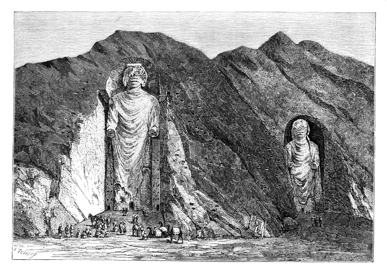 Idoles colossales, vallée supérieure de Bamlan, Afghanistan, 1895 - Charles Barbant