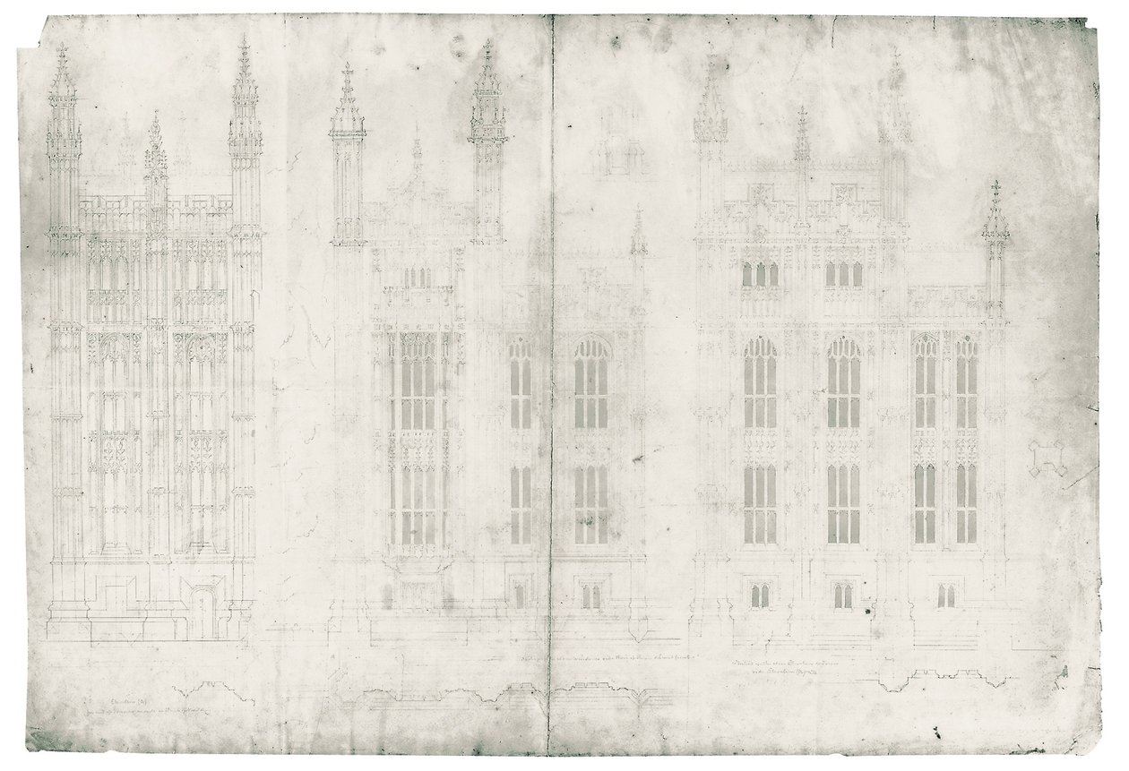 Dessin pour les Chambres du Parlement, vers 1836-40 - Charles Barry