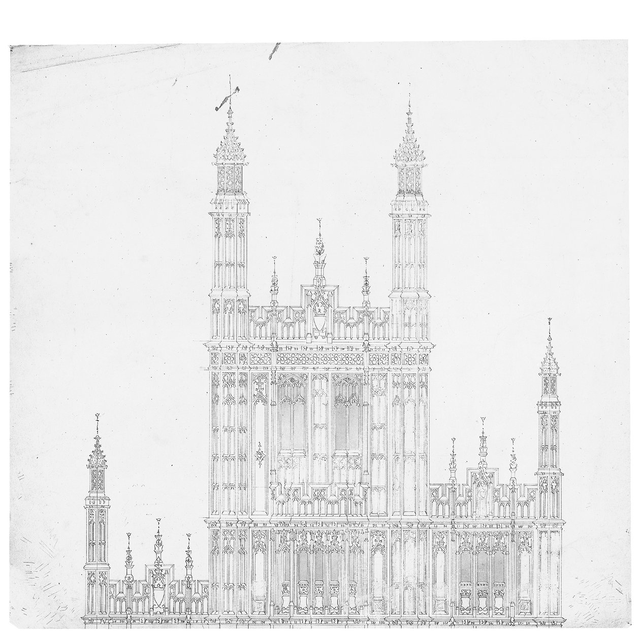 Dessin pour les Chambres du Parlement, vers 1836-40 - Charles Barry
