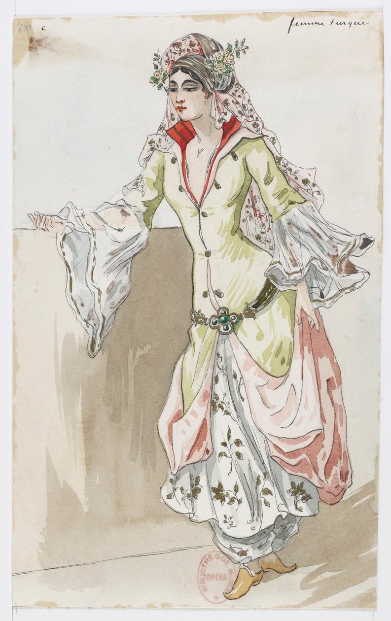 Holmès - La montagne noire - costume designs by Charles Bianchini - 10c. Femme turque - Charles Bianchini