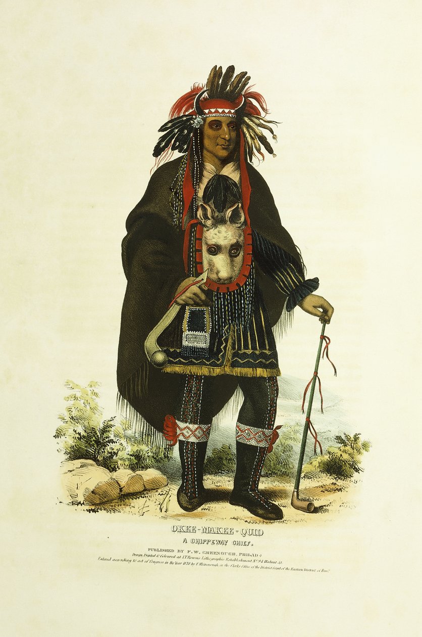 Okee-Makee-Quid, un chef Chippeway - Charles Bird (after) King