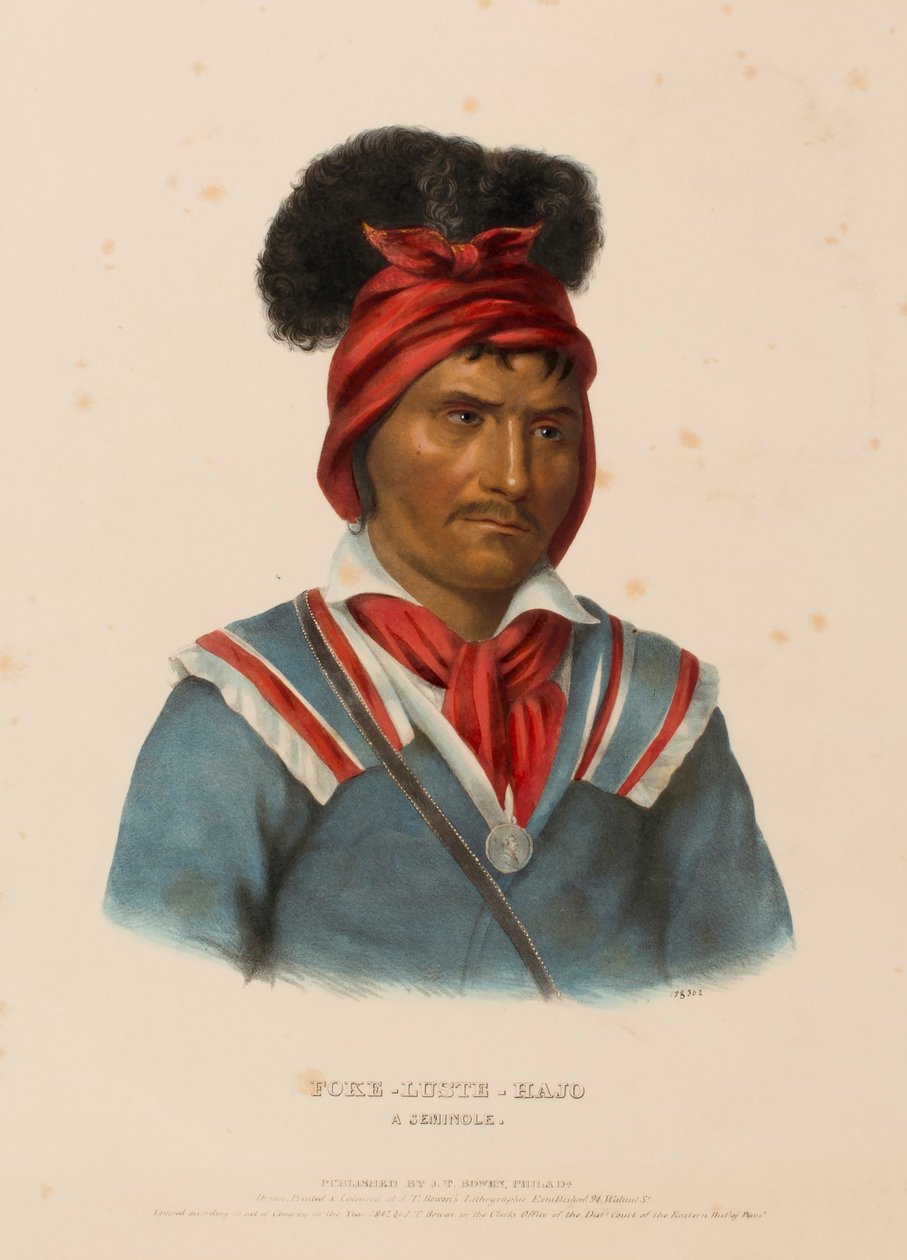 FOKE-LUSTE-HAJO. A SEMINOLE, extrait de History of the Indian Tribes of North America (Histoire des tribus indiennes d