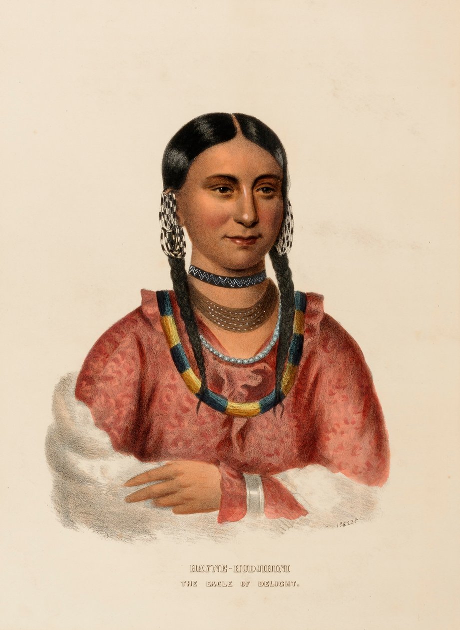 HAYNE-HUDJIHINI. THE EAGLE OF DELIGHT, tiré de History of the Indian Tribes of North America (Histoire des tribus indiennes d