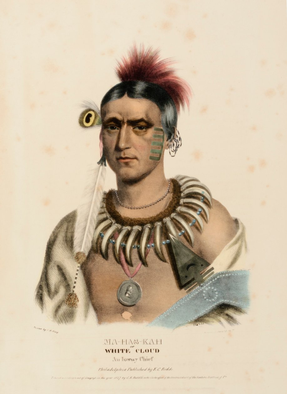 MA-HAS-KAH, tiré de History of the Indian Tribes of North America (Histoire des tribus indiennes d
