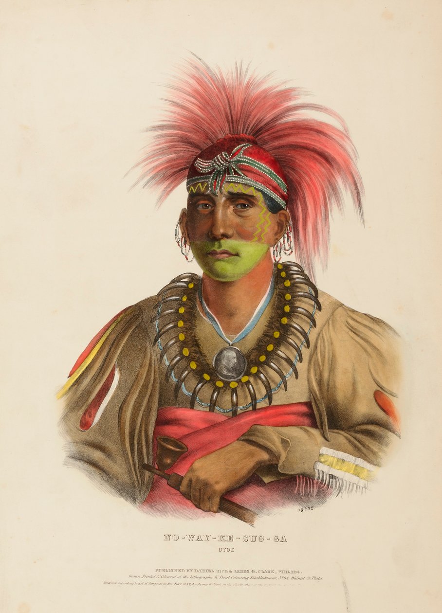 NO-WAY-KE-SUG-GA. OTOE, tiré de History of the Indian Tribes of North America (Histoire des tribus indiennes d