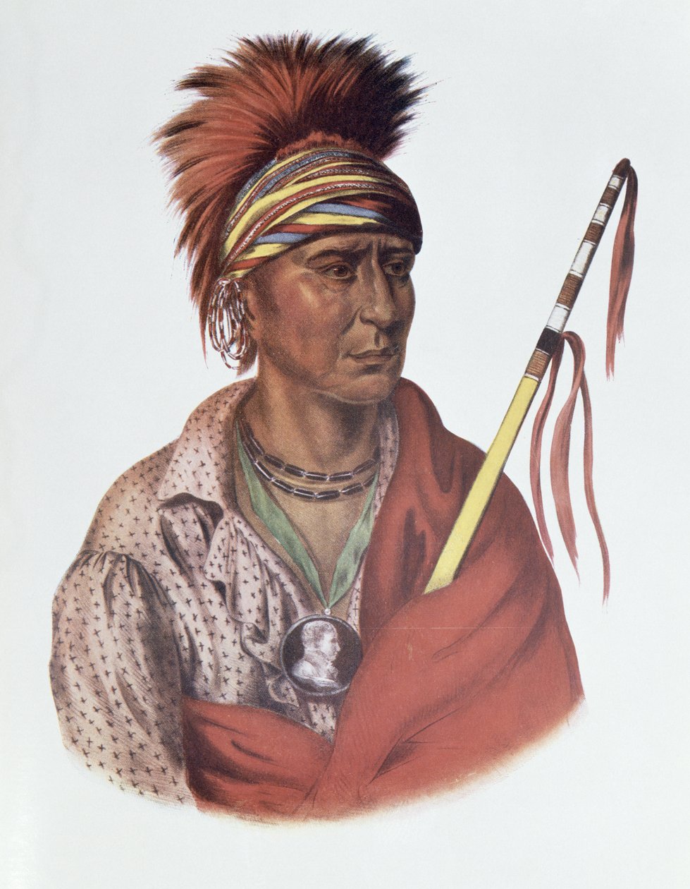 Notchimine ou No Heart, un chef Iowa, 1837, illustration de 