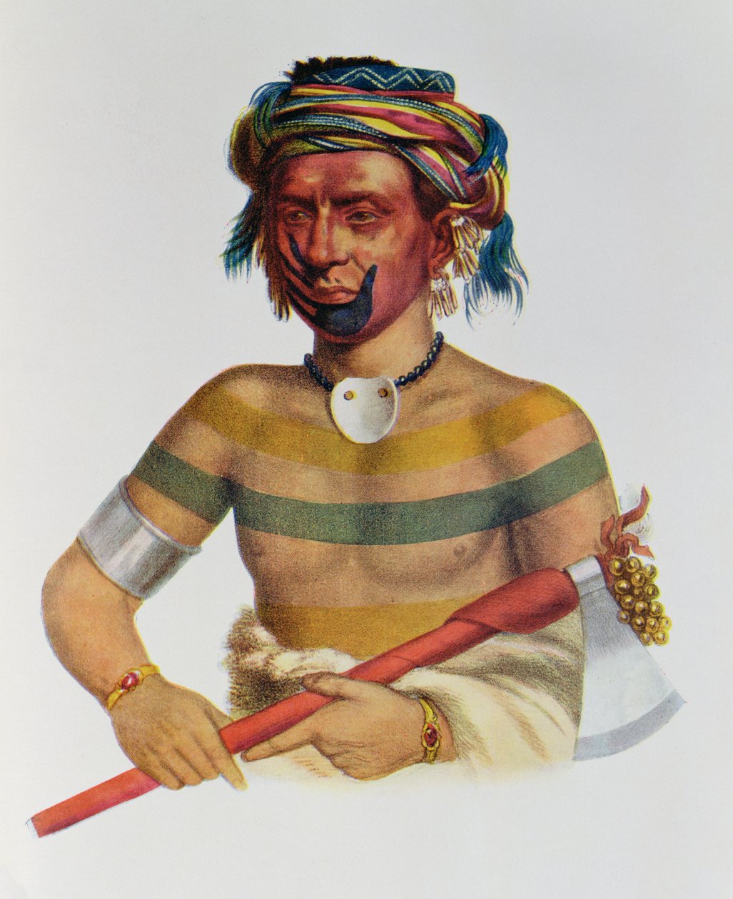 Shau-Hau-Napo-Tinia, un chef Iowa, 1837, illustration de 