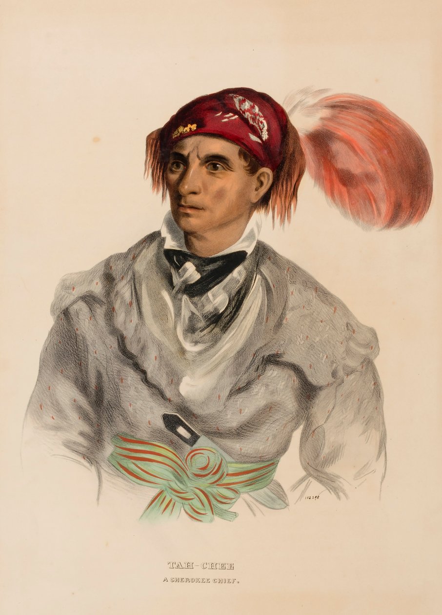 Tah-Chee (Dutch), chef cherokee, extrait de History of the Indian Tribes of North America (Histoire des tribus indiennes d