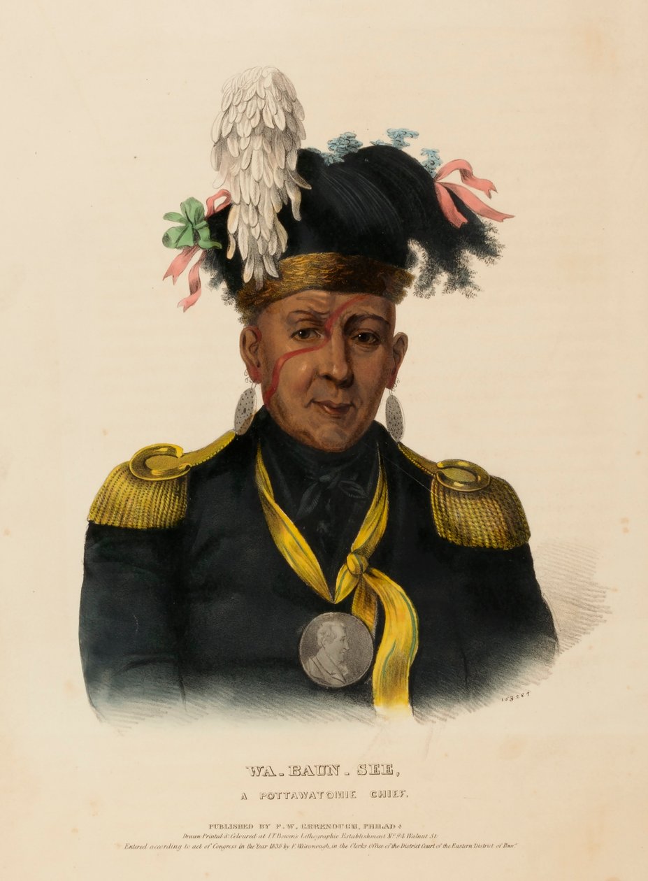 WA-BAUN-SEE, A POTTAWATOMIE CHIEF, extrait de History of the Indian Tribes of North America (Histoire des tribus indiennes d