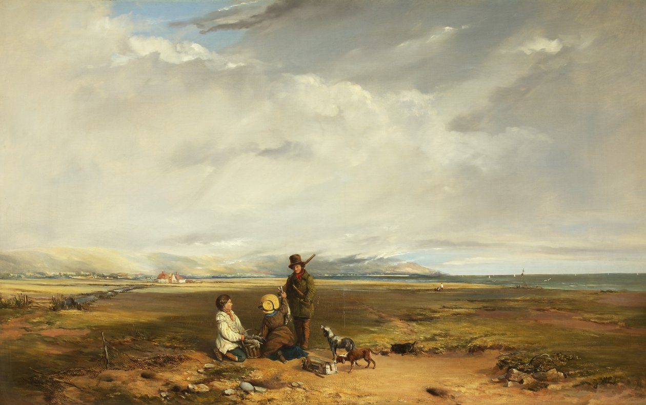 Paysage avec chasseur et compagnons, possiblement 1842 - Charles Branwhite