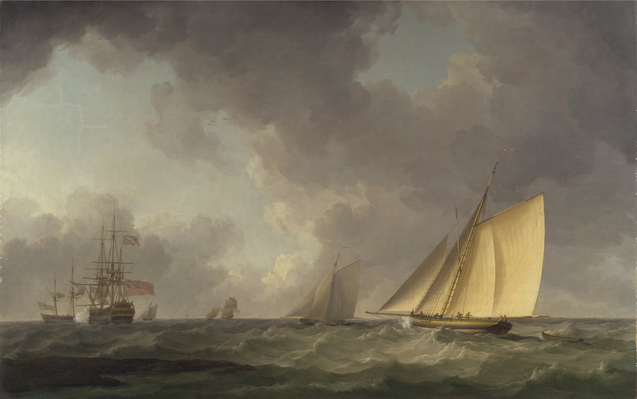 Cutter serré dans une brise fraîche, avec d