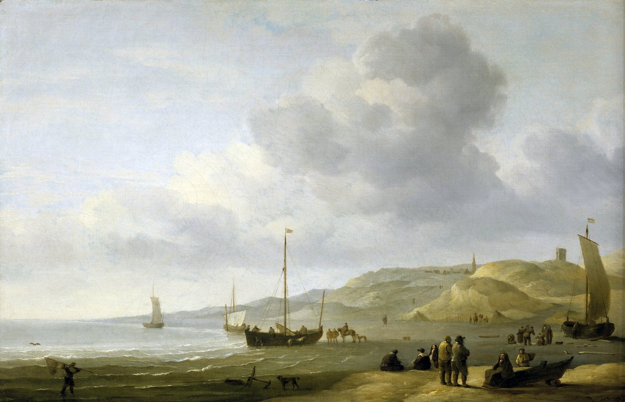 Scène sur le rivage près de Scheveningen (Hollande) - Charles Brooking