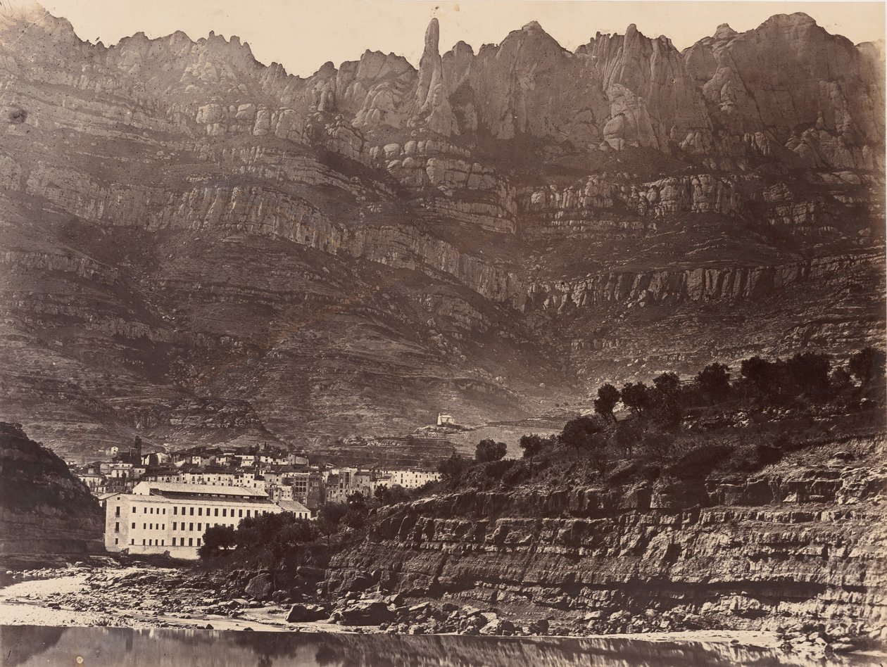 Monserrat, vue générale de la montagne depuis Monistrol, 1860 - Charles Clifford
