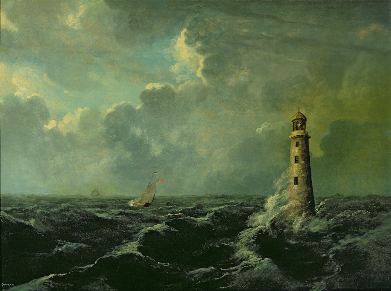 Paysage marin avec phare - Charles Codman
