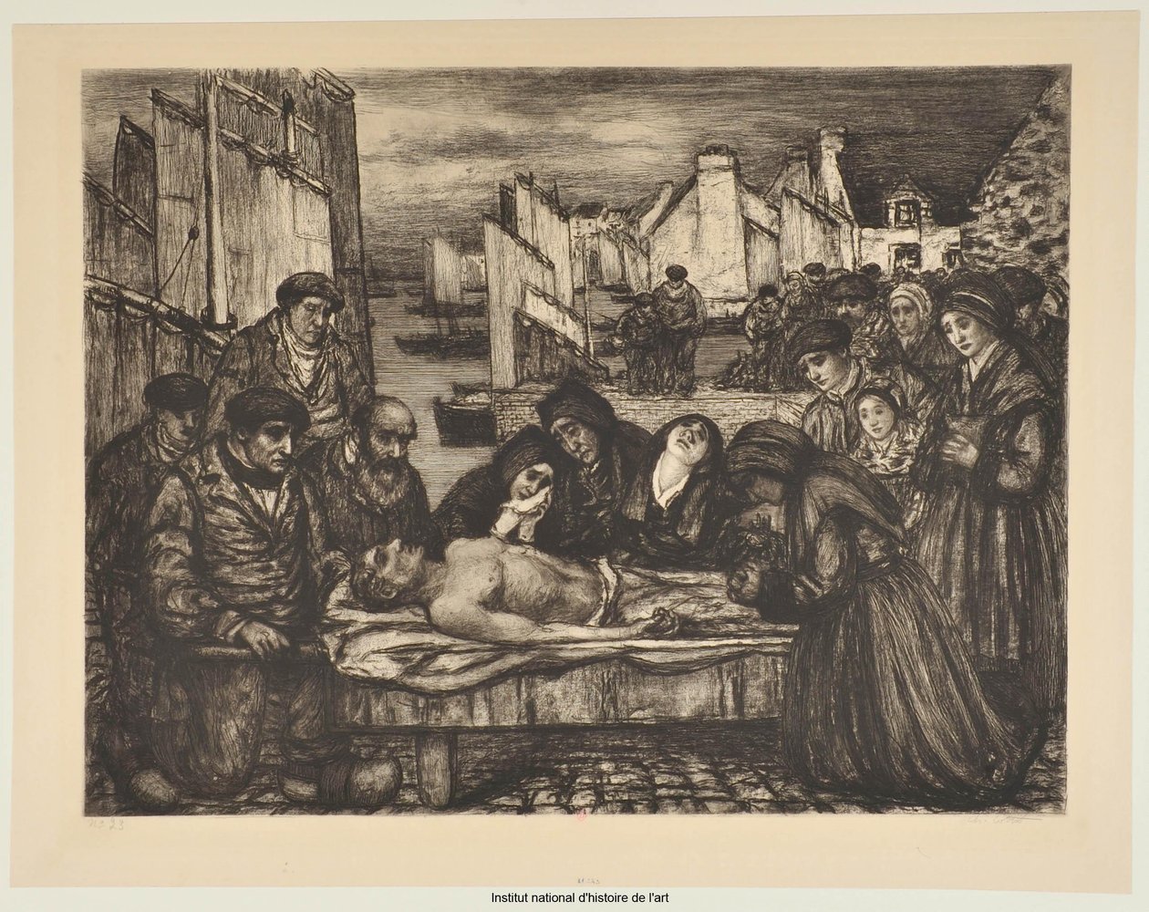 Douleur au pays de la mer ou Les victimes de la mer (épreuve b) - Charles Cottet