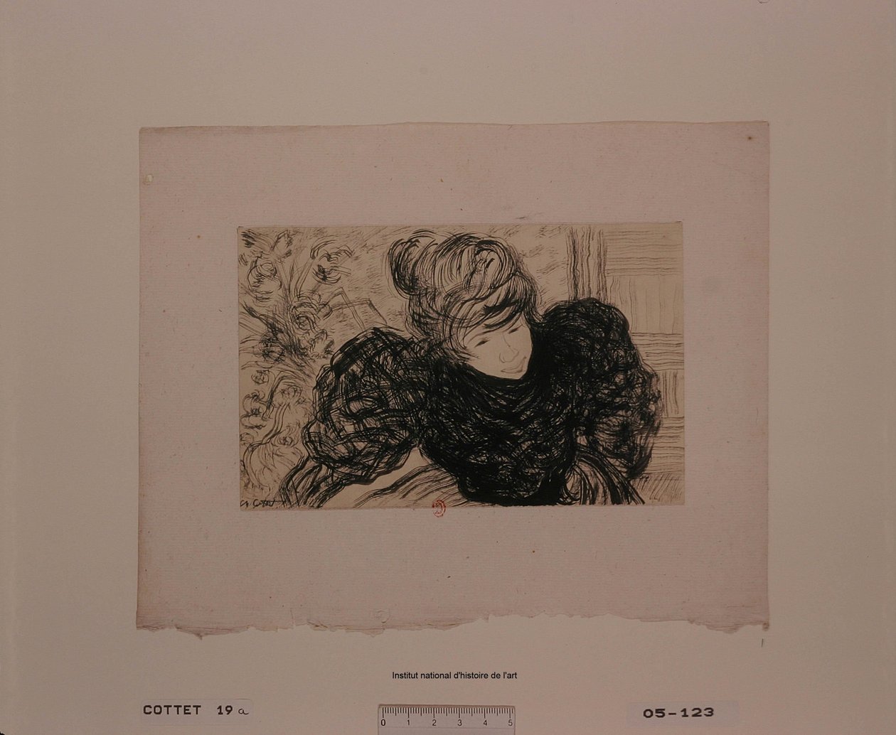 Femme penchée aux larges manches (épreuve a) - Charles Cottet