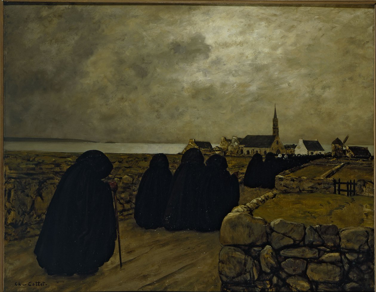 Messe basse en hiver (Bretagne) - Charles Cottet