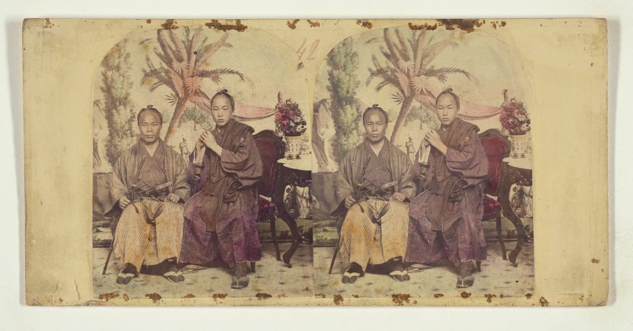 Deux membres de la première mission diplomatique japonaise aux États-Unis :  Membre non identifié (à gauche) et Tateishi Onojirō-Noriyuki, interprète en formation (à droite). - Charles DeForest Fredricks