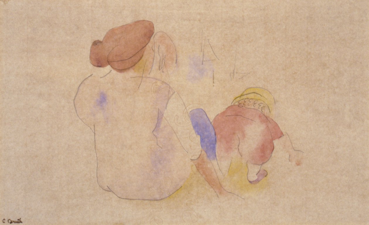 (Femme avec enfant en costume rouge) - Charles Demuth