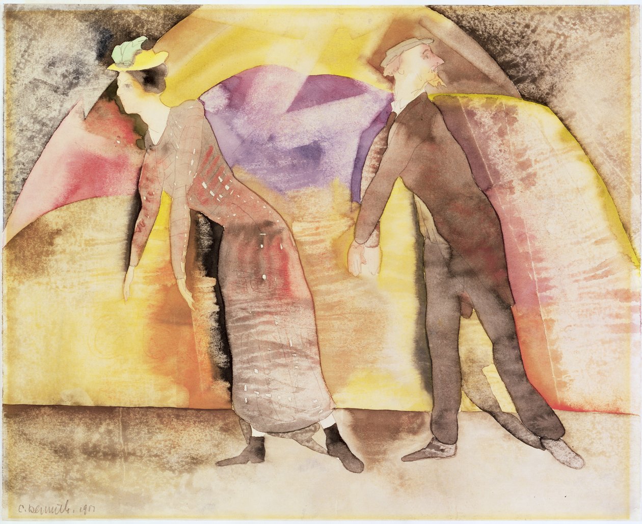 Vaudeville - Femme et homme sur scène, 1917 - Charles Demuth
