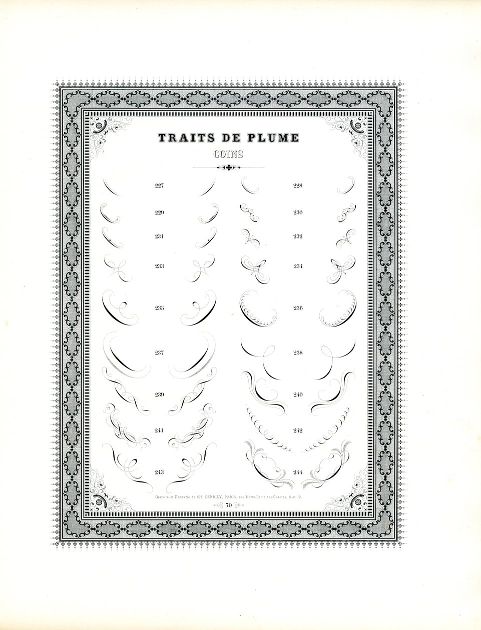 Ornements de coin calligraphiés (imprimé) - Charles Derriey