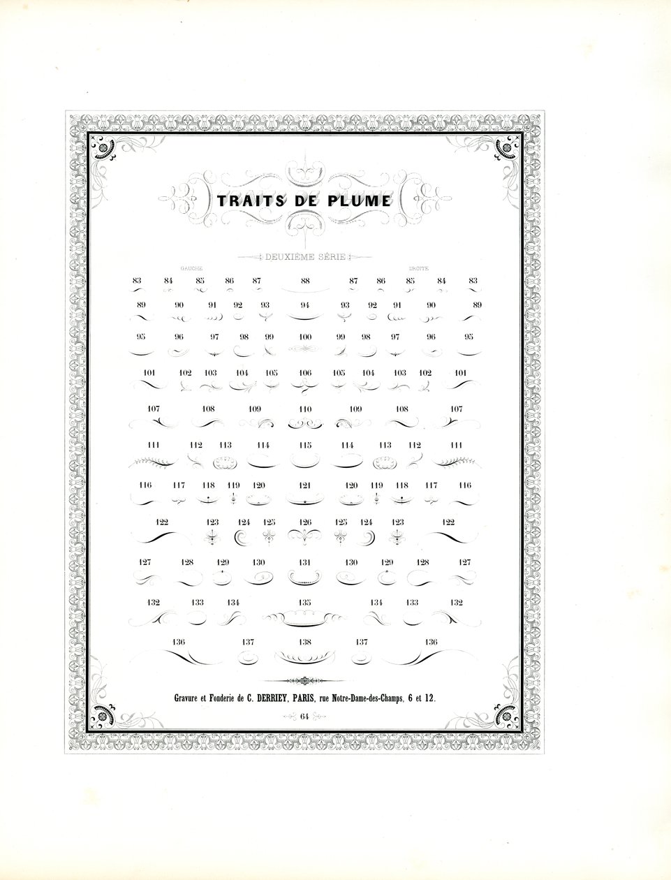 Calligraphic Pen Flourishes - Second Series (print) - Charles Derriey
