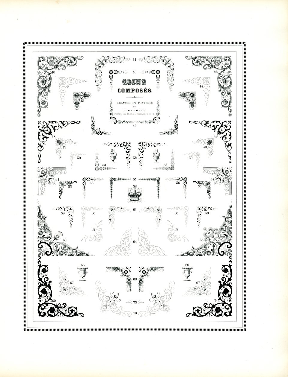 Collection de coins de cadres décoratifs (impression) - Charles Derriey