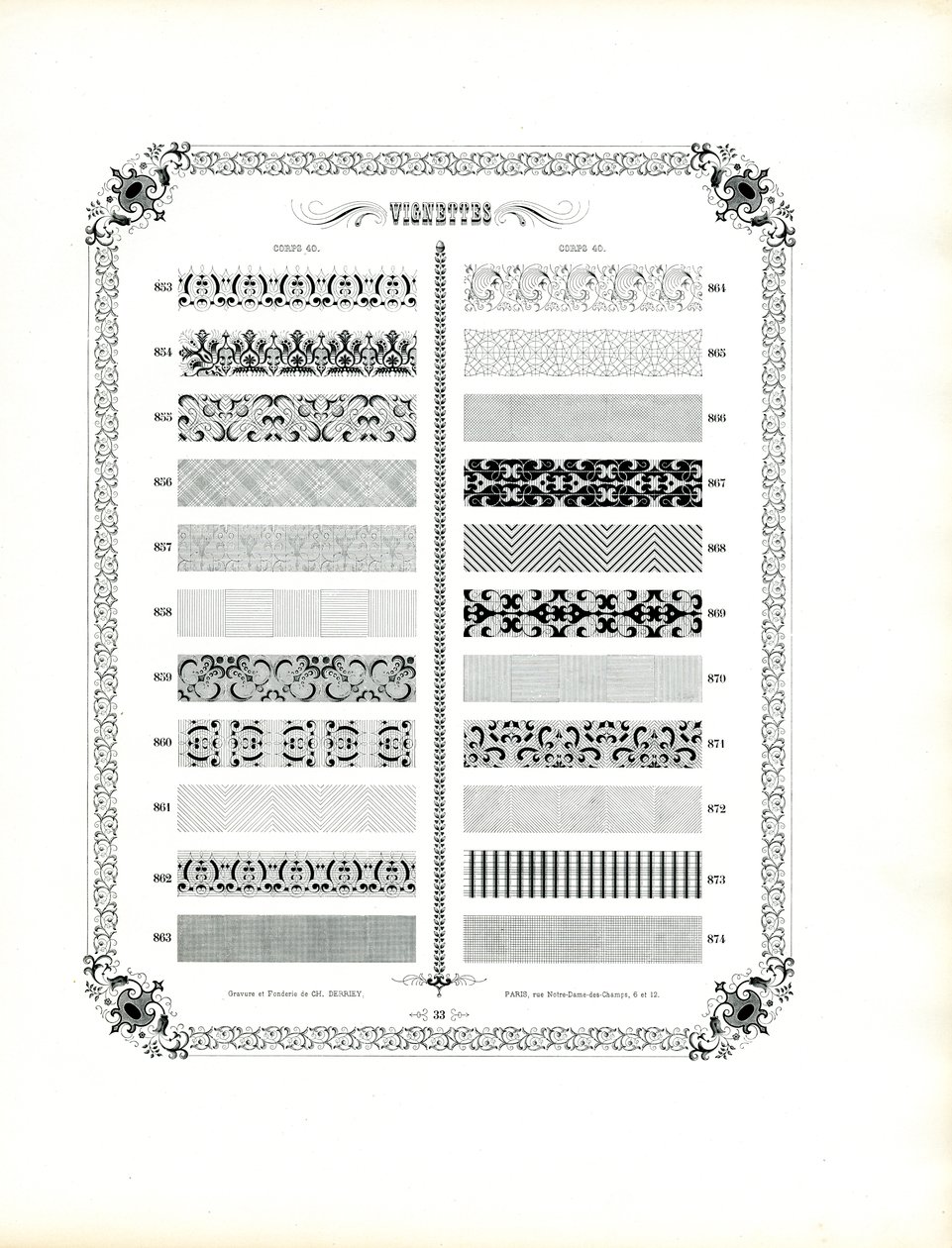 Collection de bandes décoratives ornementales (imprimé) - Charles Derriey