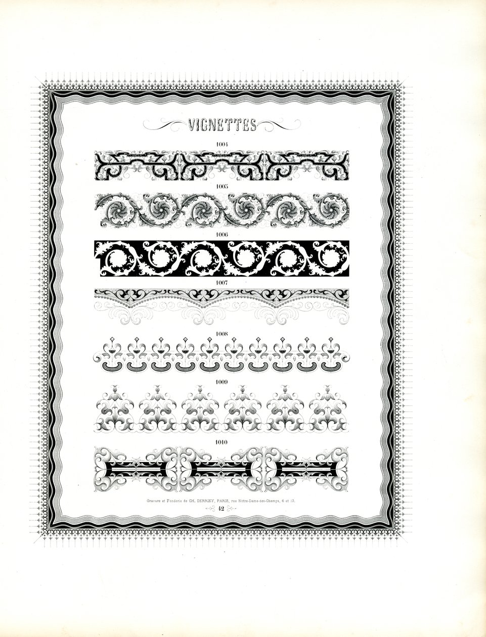 Bordures décoratives continues de style classique (imprimé) - Charles Derriey