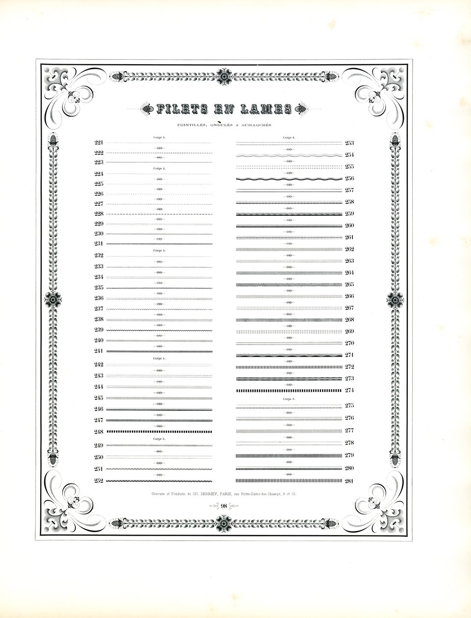 Éléments de lignes pointillées et ondulées - Filets en Lames (print) - Charles Derriey