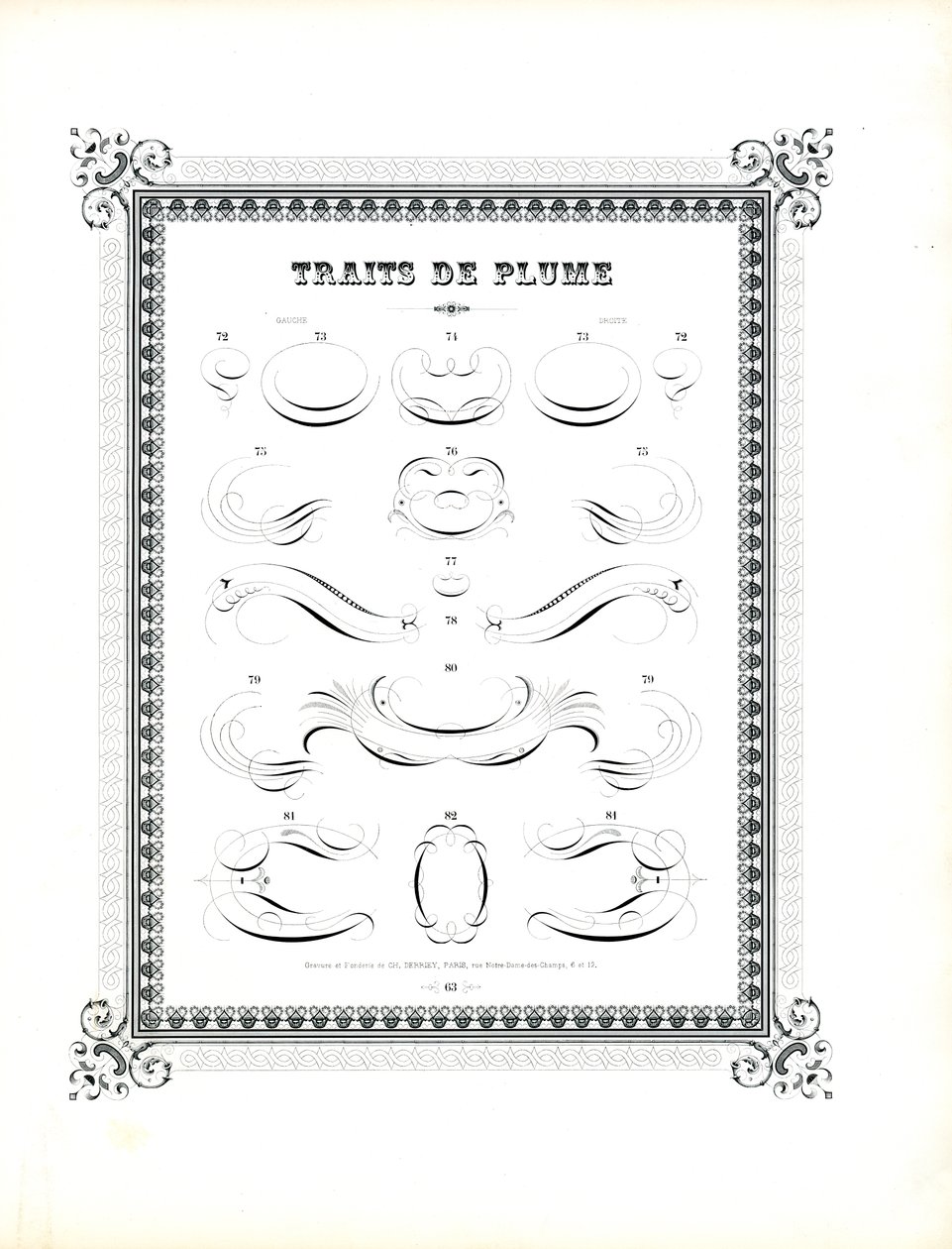 Plume calligraphique grand format (impression) - Charles Derriey