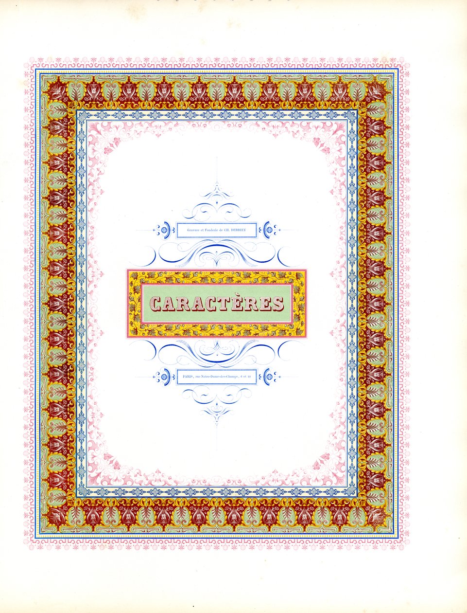 Magnifique cadre chromolithographique (estampe) - Charles Derriey