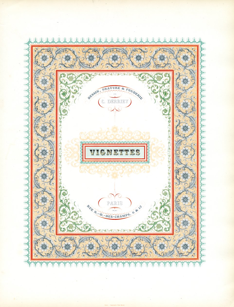 Magnifique page de titre pour les vignettes (imprimer) - Charles Derriey