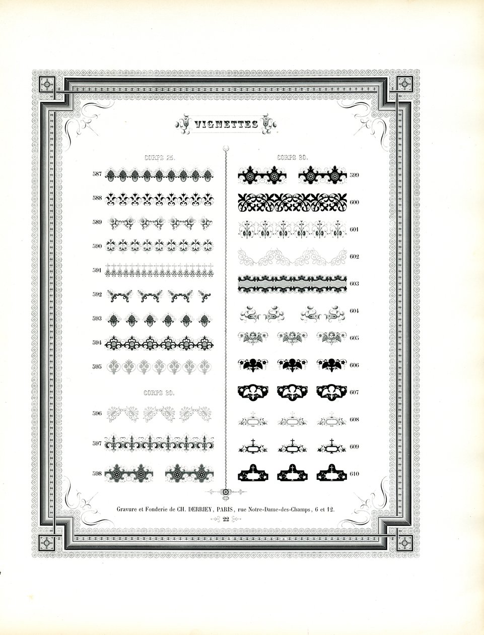 Bordures et éléments décoratifs ornementaux (impression) - Charles Derriey