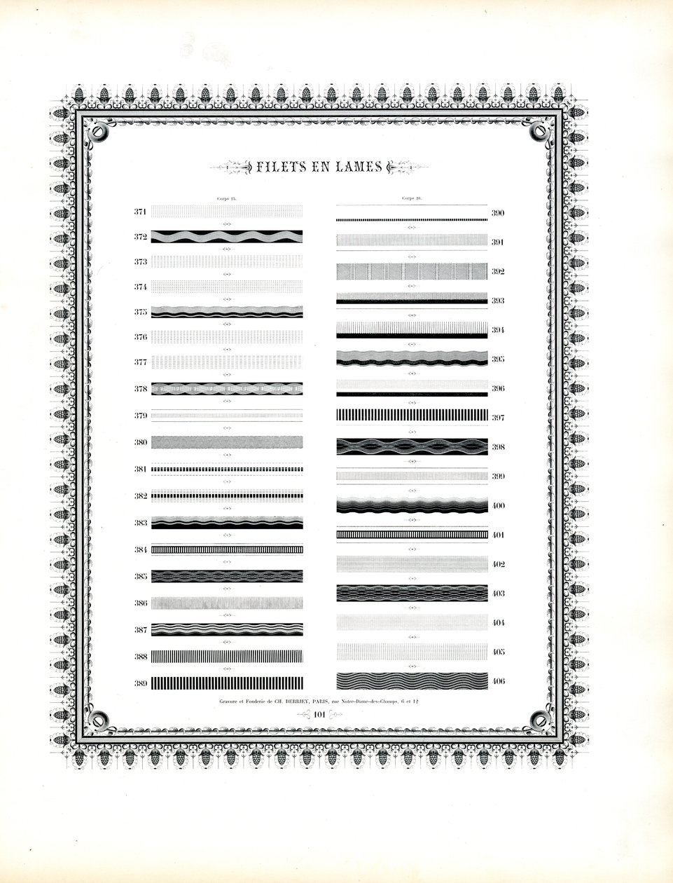 Règles décoratives typographiques (imprimé) - Charles Derriey