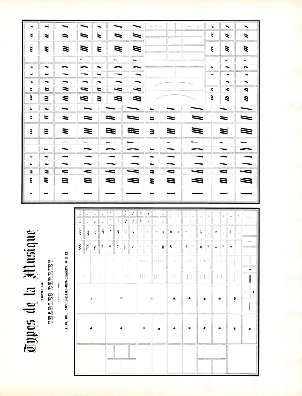 Caractères musicaux typographiques pour la composition musicale (impression) - Charles Derriey