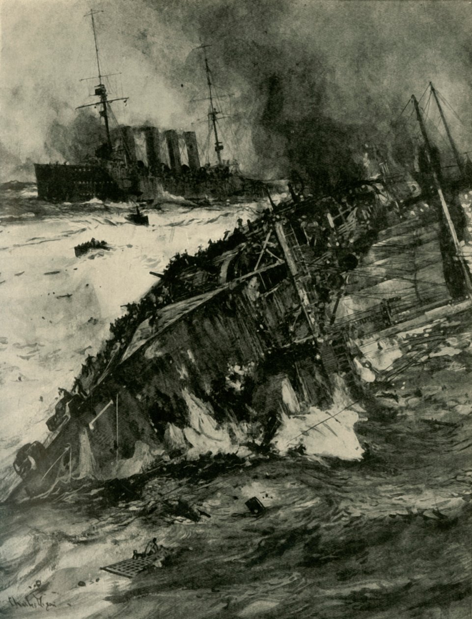 Le naufrage du HMS Aboukir, Première Guerre mondiale, 22 septembre 1914 - Charles Dixon