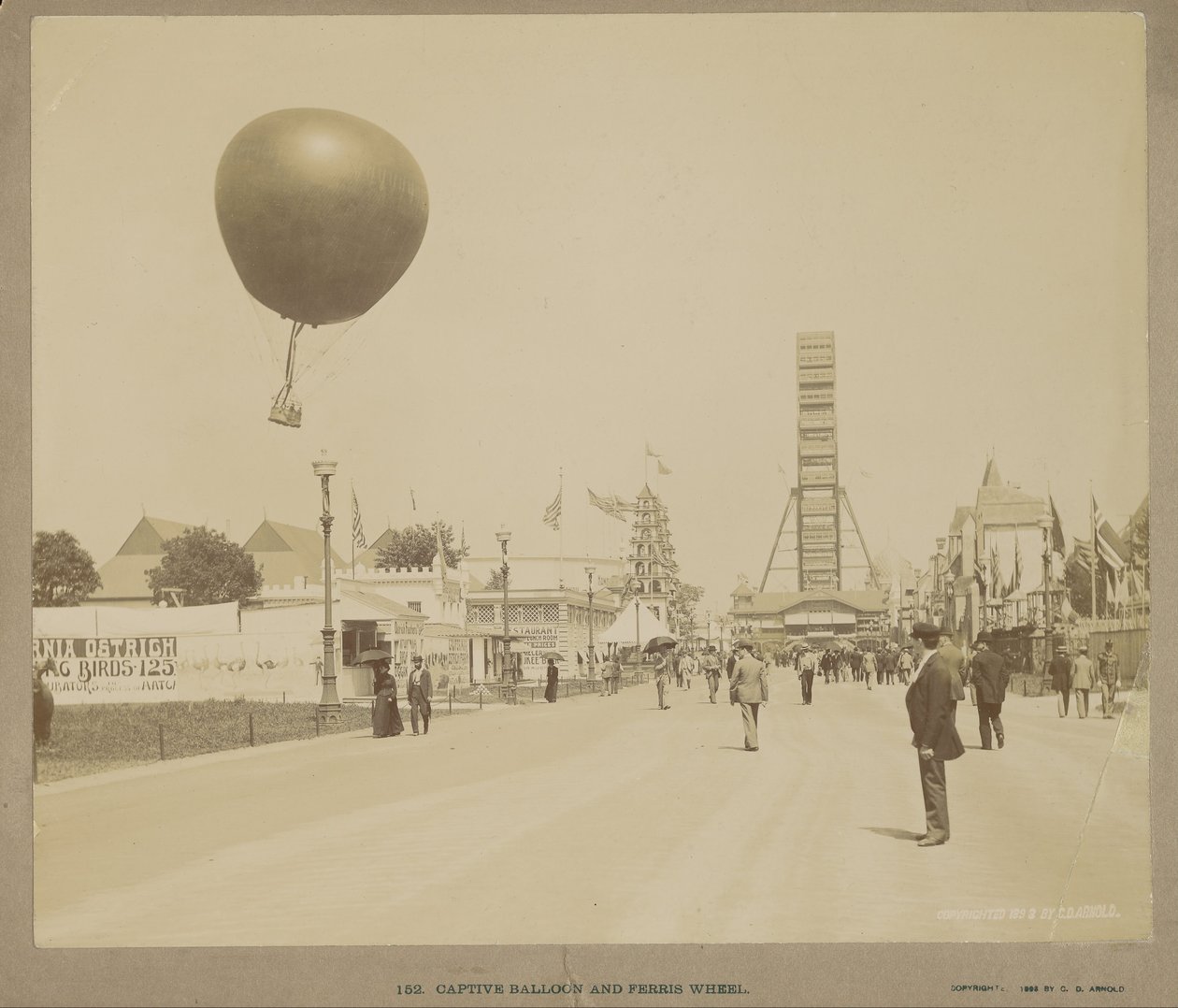 Ballon captif et grande roue, Exposition universelle de Chicago - Charles Dudley Arnold