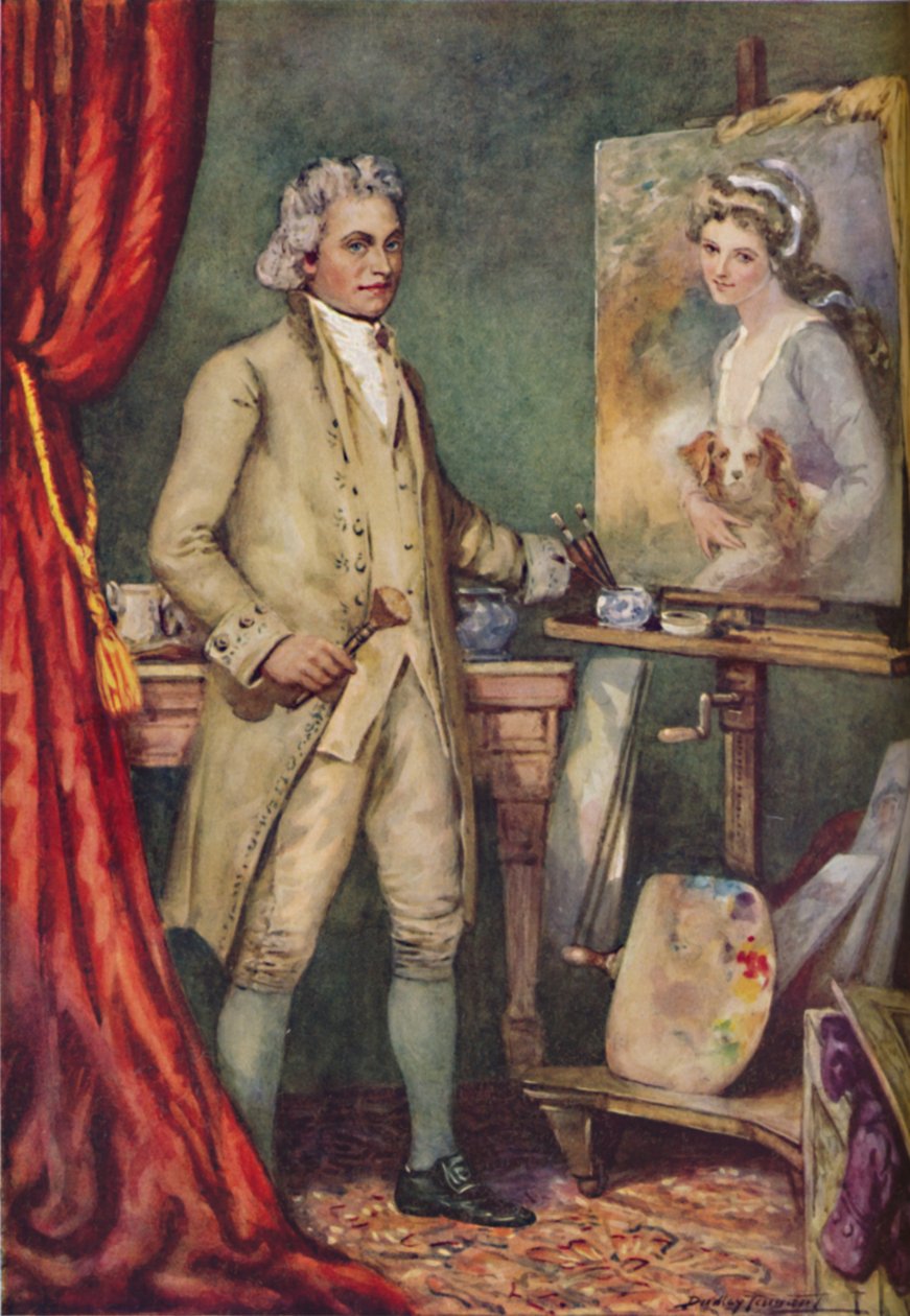 George Romney - Travaillant sur un tableau de son modèle préféré, vers 1925 - Charles Dudley Tennant