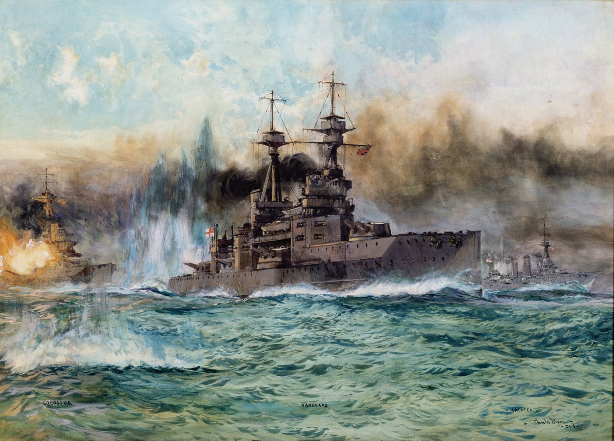 H.M.S Vanguard à la bataille du Jutland, 1924 - Charles Edward Dixon