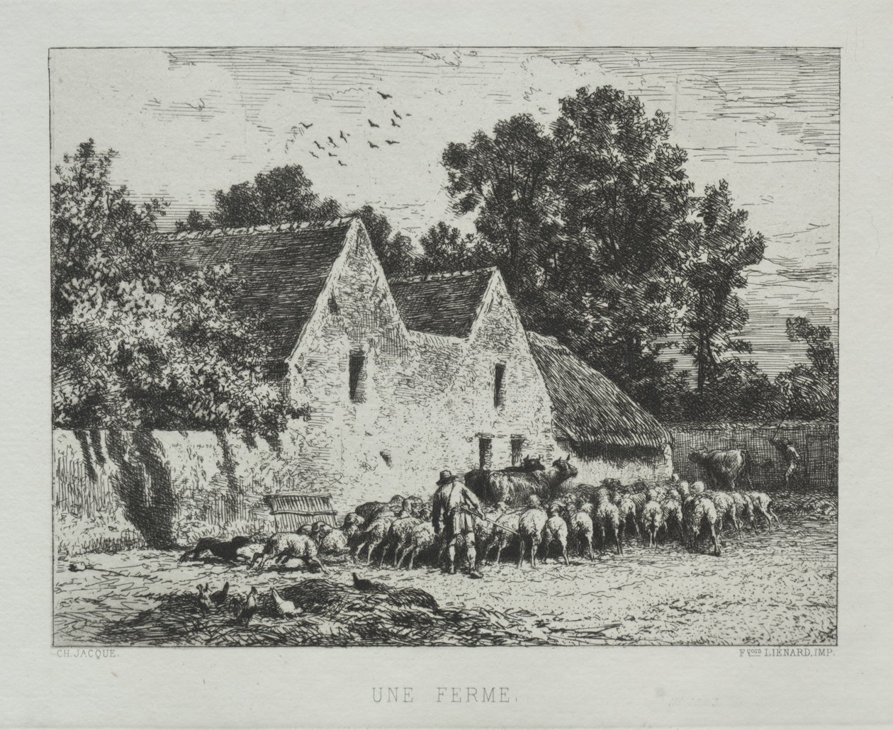 Une Ferme - Charles Emile Jacque