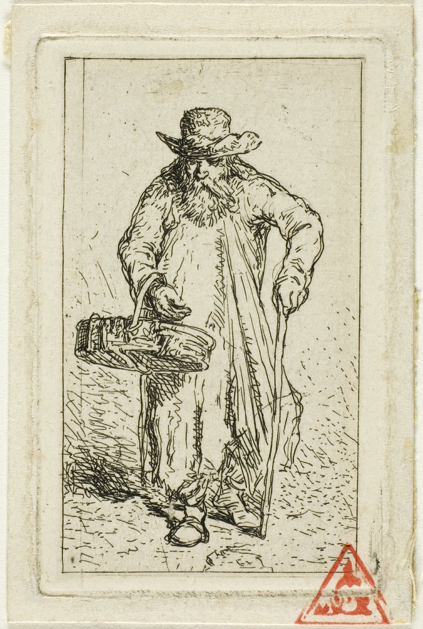 Mendiant avec Panier - Charles Emile Jacque
