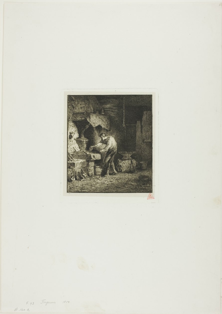 Forgeron tourné à gauche - Charles Emile Jacque