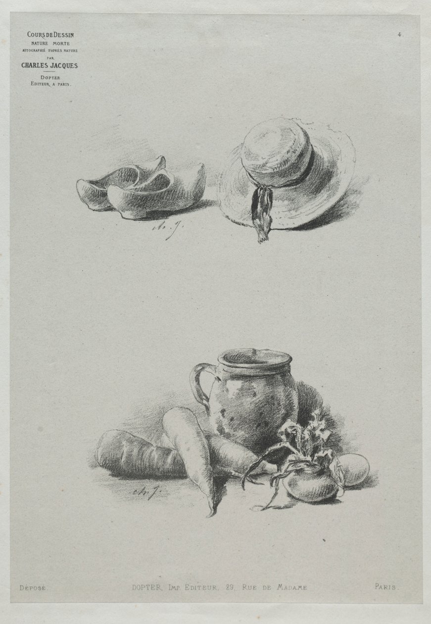 Cours de dessin : No. 4 - Nature morte - Charles Emile Jacque