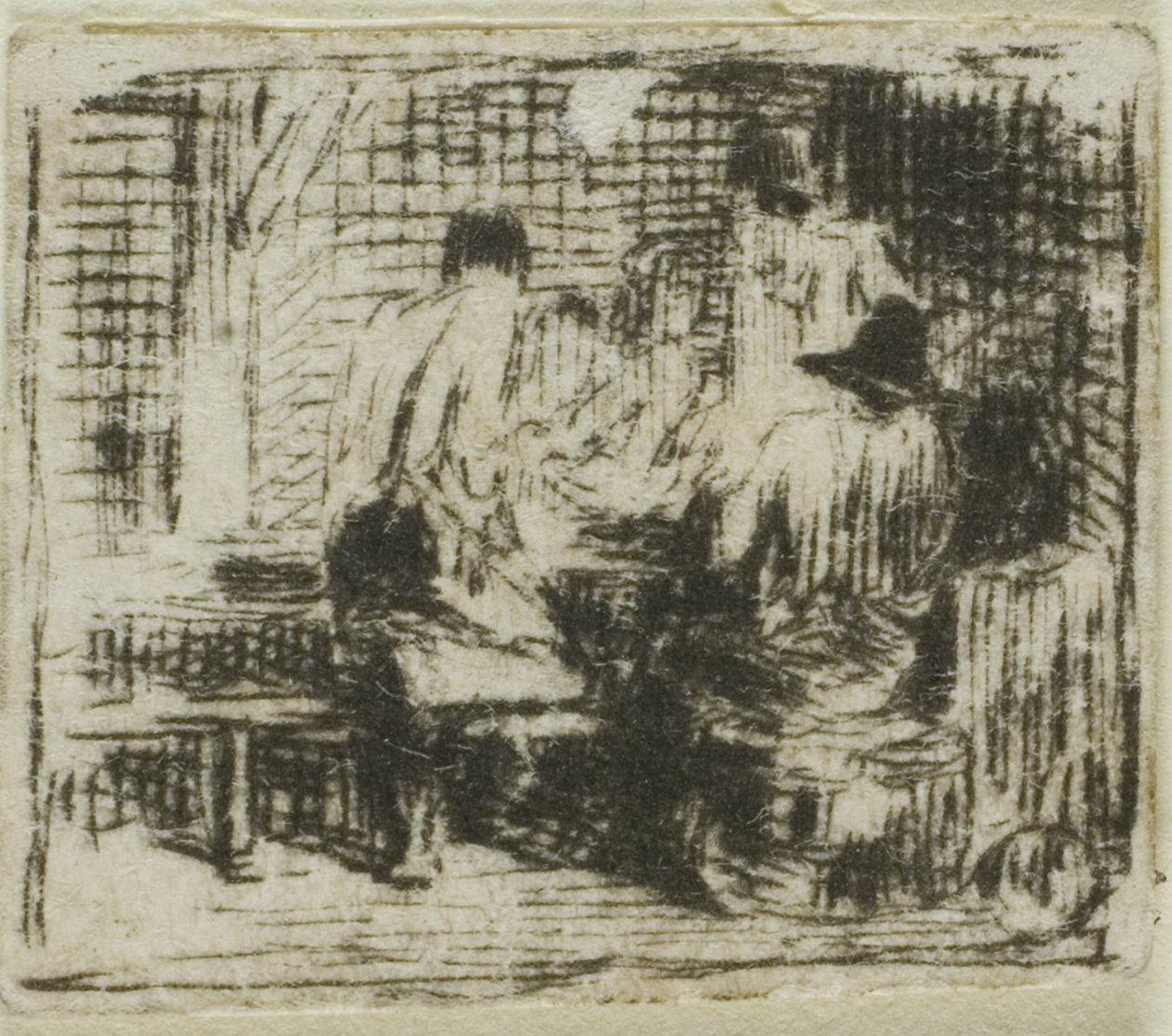 Les buveurs - Charles Emile Jacque